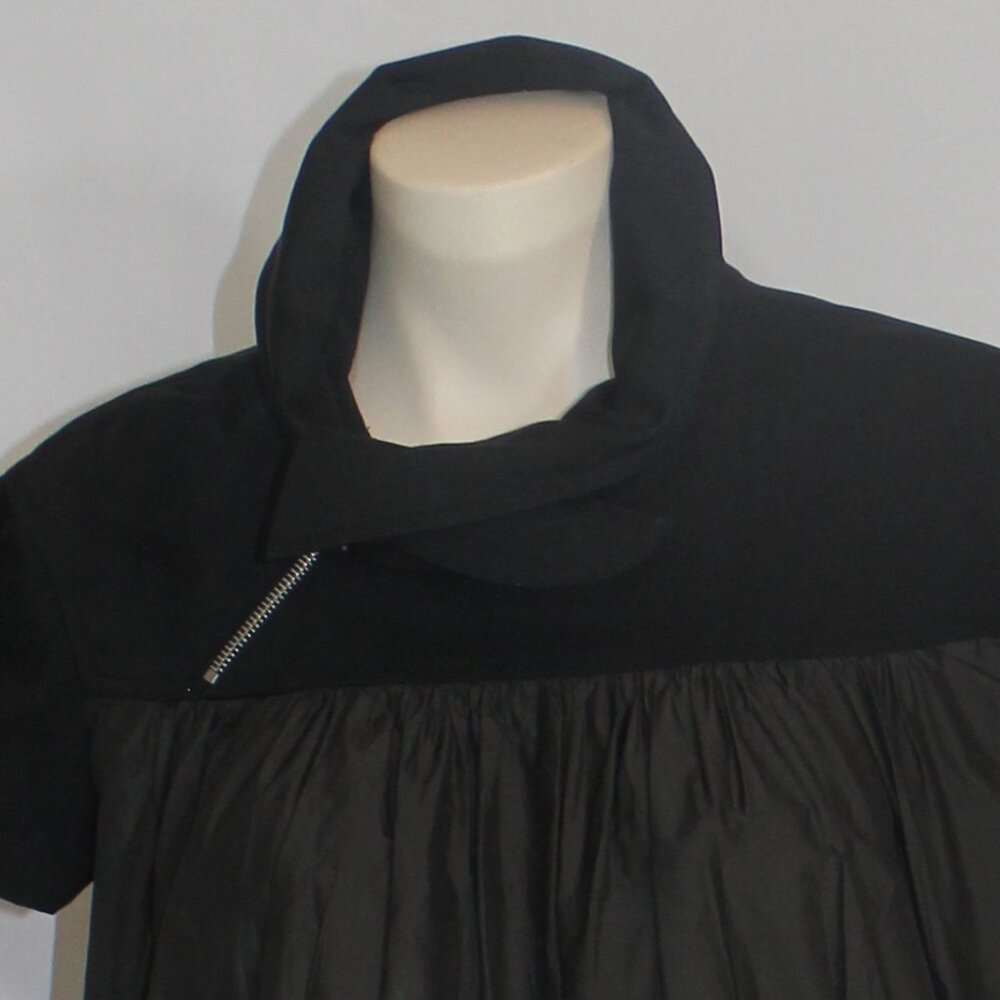 Dries Van Noten Brown Black zip 1 button short sleeve top size 36 /s/m - Picture 9 of 10